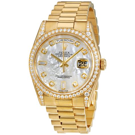 gold rolex pearl face|18k gold Rolex watch prices.